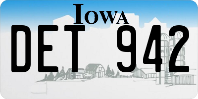 IA license plate DET942