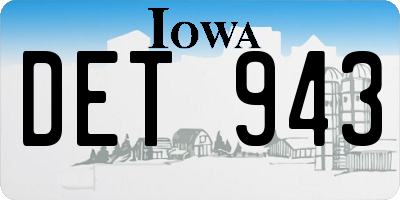 IA license plate DET943