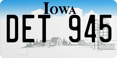 IA license plate DET945