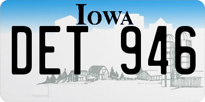 IA license plate DET946
