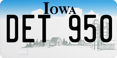 IA license plate DET950