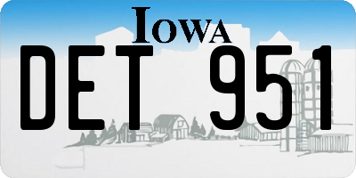 IA license plate DET951