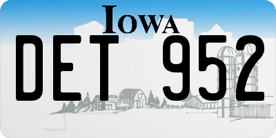 IA license plate DET952