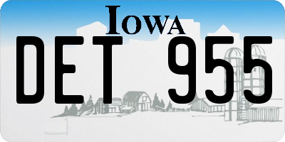 IA license plate DET955