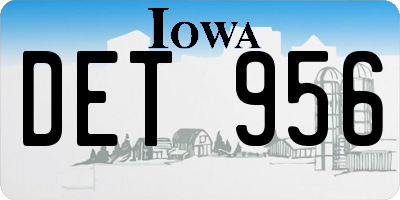 IA license plate DET956