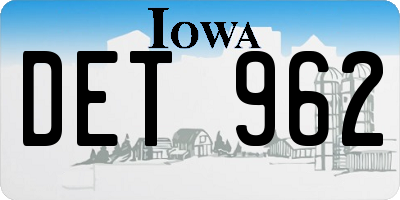 IA license plate DET962