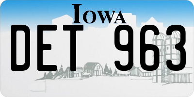 IA license plate DET963