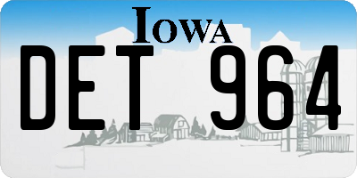 IA license plate DET964