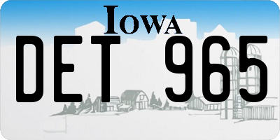 IA license plate DET965