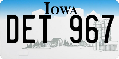 IA license plate DET967