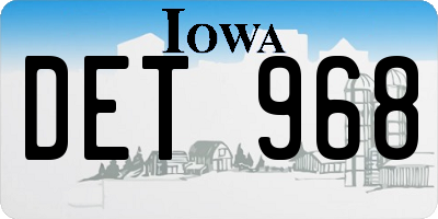 IA license plate DET968
