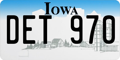 IA license plate DET970