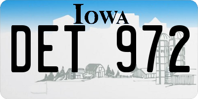 IA license plate DET972