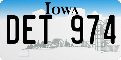IA license plate DET974