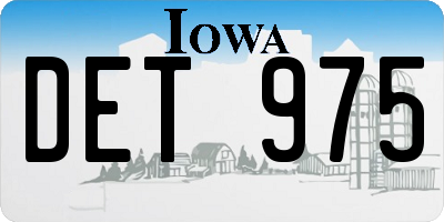 IA license plate DET975
