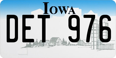 IA license plate DET976