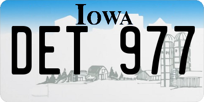 IA license plate DET977