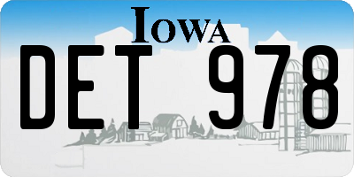 IA license plate DET978