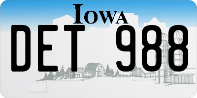 IA license plate DET988