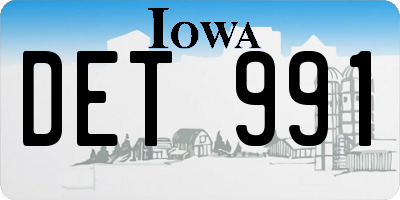 IA license plate DET991
