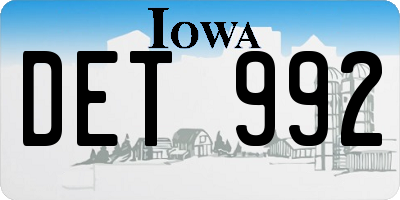 IA license plate DET992