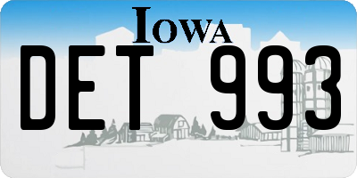 IA license plate DET993
