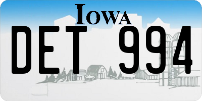 IA license plate DET994