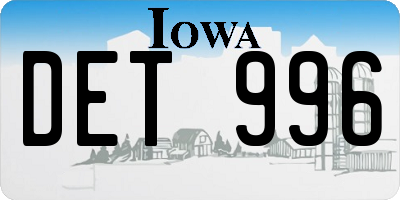 IA license plate DET996