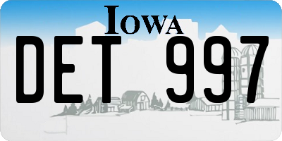 IA license plate DET997