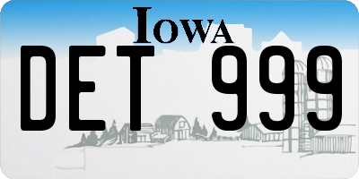 IA license plate DET999