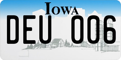 IA license plate DEU006
