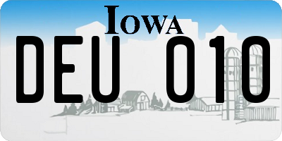 IA license plate DEU010