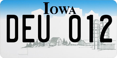 IA license plate DEU012