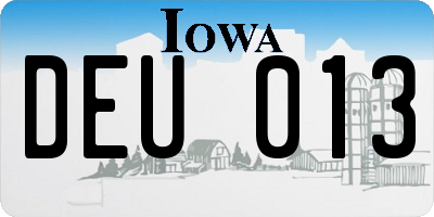 IA license plate DEU013