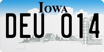IA license plate DEU014