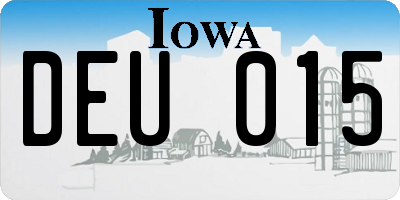 IA license plate DEU015