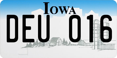IA license plate DEU016