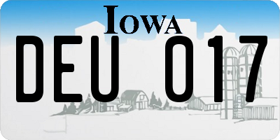 IA license plate DEU017