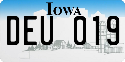 IA license plate DEU019