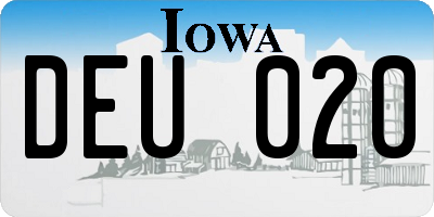 IA license plate DEU020