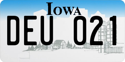 IA license plate DEU021
