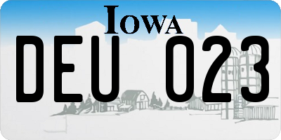 IA license plate DEU023