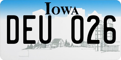 IA license plate DEU026