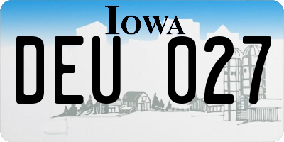 IA license plate DEU027
