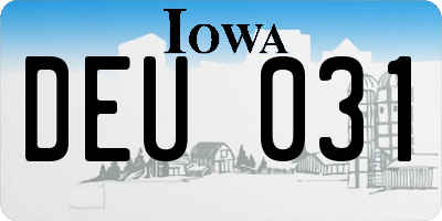 IA license plate DEU031