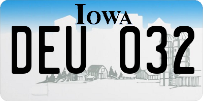 IA license plate DEU032