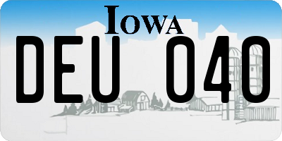 IA license plate DEU040