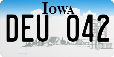 IA license plate DEU042