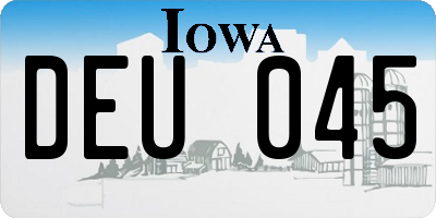 IA license plate DEU045