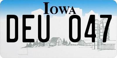 IA license plate DEU047